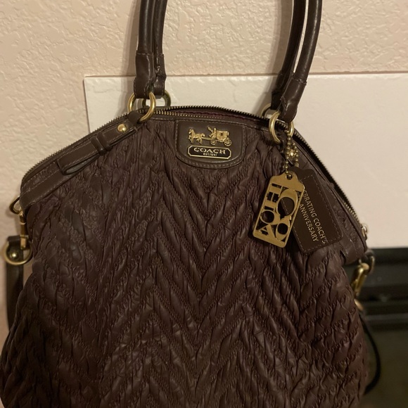 Coach Madison Quilted Brown Nylon Handbag